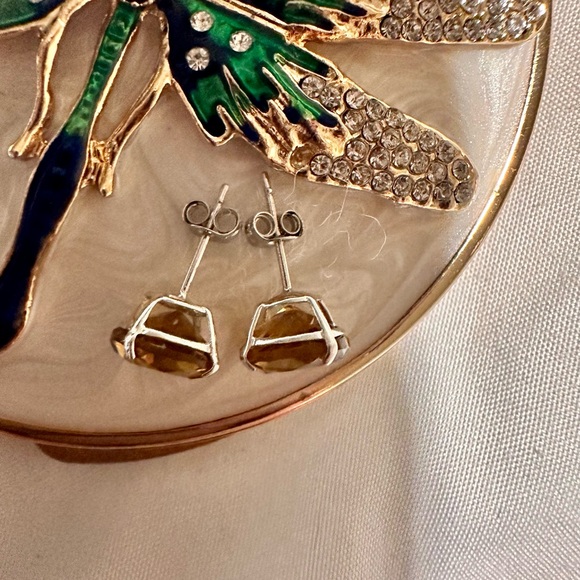 14k solid white gold with genuine 5.30ct  Yellow topaz - Picture 9 of 12